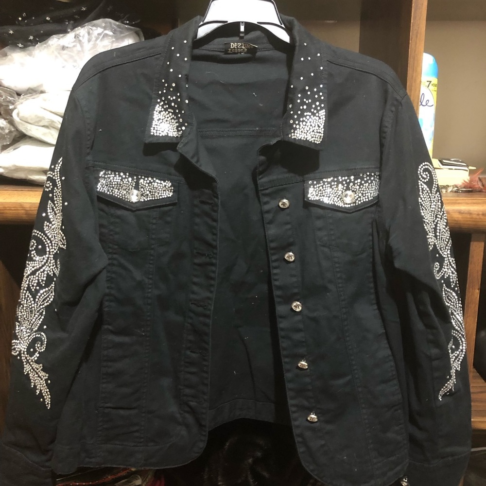Rhinestone stretchy jacket